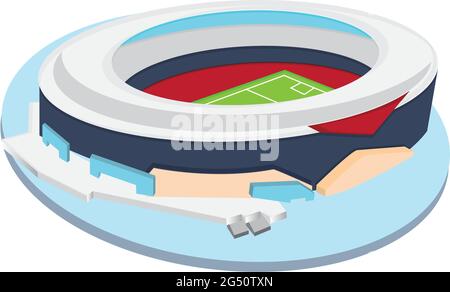 Isoliertes fußballstadion in 3d-Farben Stock Vektor