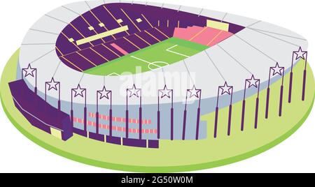 Isoliertes fußballstadion in 3d-Farben Stock Vektor