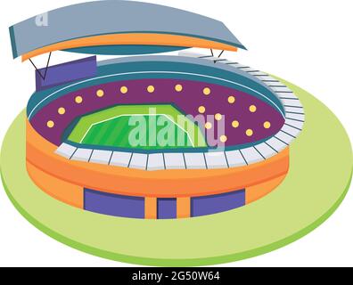 Isoliertes fußballstadion in 3d-Farben Stock Vektor