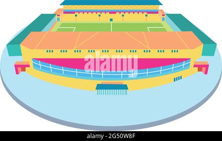 Isoliertes fußballstadion in 3d-Farben Stock Vektor
