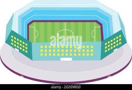 Isoliertes fußballstadion in 3d-Farben Stock Vektor
