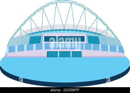 Isoliertes fußballstadion in 3d-Farben Stock Vektor