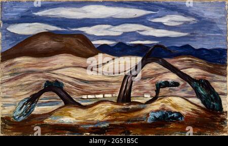 Landschaftsbild von Marsden Hartley mit dem Titel New Mexico Recollections Stockfoto