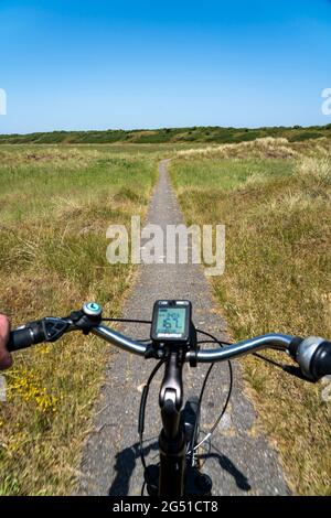 Nordseeinsel Langeoog, Frühsommer, Radtour zum östlichen Ende der Insel, Niedersachsen, Deutschland, Stockfoto