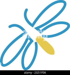 Glühwürmchen Symbol Logo einfaches Design Vektor Vorlage Illustration Stock Vektor