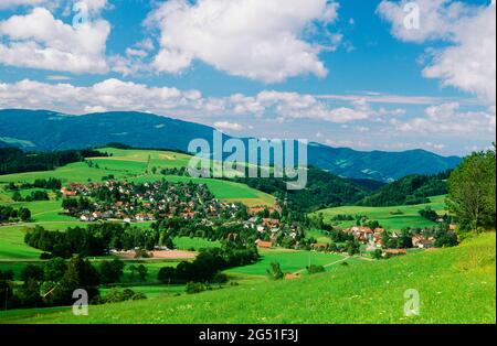 Fernansicht der Stadt Sankt Peter, Baden-Württemberg, Deutschland Stockfoto