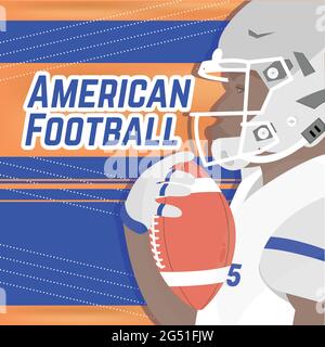 Fußballspieler auf einem amerikanischen Fußballposter Stock Vektor