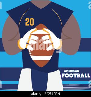 Fußballspieler mit einem Ball American Football Stock Vektor