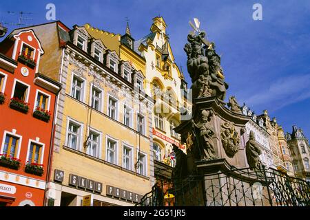 Marktplatz, Karlovy Vary (Karlsbad), Tschechische Republik Stockfoto