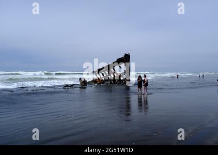 The Wreck of the Peter Iredale in Fort Stevens State Park, Oregon Stockfoto