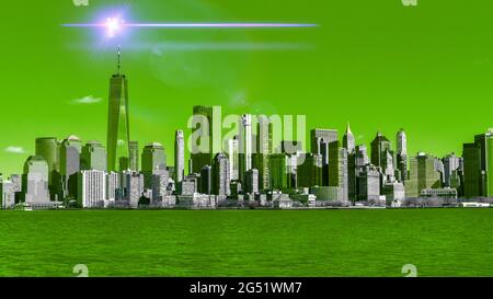 Skyline der Stadt New York City, Vereinigte Staaten von Amerika, USA Stockfoto