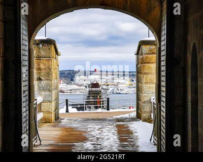 Eingang zum Zitadellenhügel Fort george Stockfoto