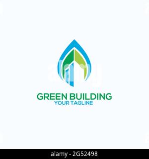 Green Building Logo umweltfreundlich, exklusive Designinspiration Stock Vektor