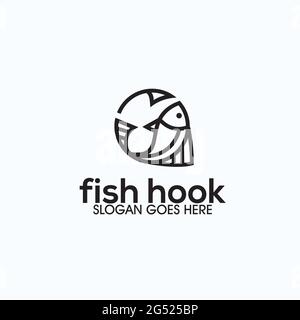 Fischhaken Logo exklusive Design-Inspiration Stock Vektor