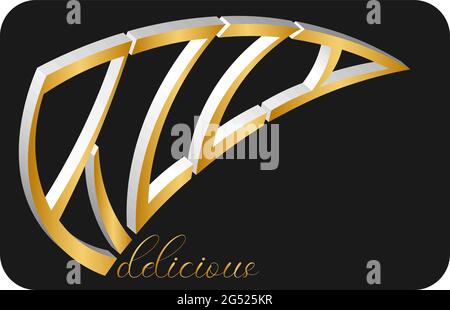 3d-Schriftzug Pizza Logo auf dunklem Hintergrund 1 Stock Vektor