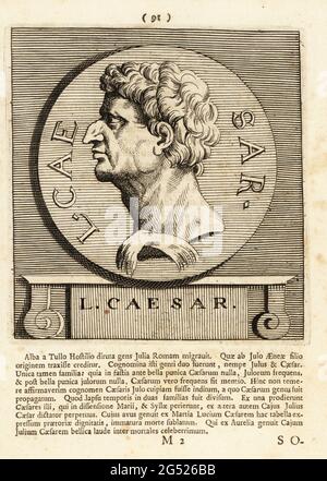 Claudius I., römischer Kaiser, 10 v. Chr. - 54 n. Chr. Tiberius Claudius Caesar Augustus Germanicus, vierter römischer Kaiser der Julio-Claudianischen Dynastie, regierte von 41 bis zu seinem Tod 54. Kupferstich von Pieter Bodart (1676-1712) aus Henricus Spoor’s Deorum et Heroum, Virorum et Mulierum Illustrium Imagines Antiquae Illustatae, Gods and Heroes, Men and Women, Illustrated with Antique Images, Petrum, Amsterdam, 1715. Erstmals veröffentlicht als Favissæ utriusque antiquitatis Tam Romanæ quam Græcæ im Jahr 1707. Henricus Spoor war ein niederländischer Arzt, klassischer Gelehrter, Dichter und Schriftsteller, fl. 1694-1716. Stockfoto