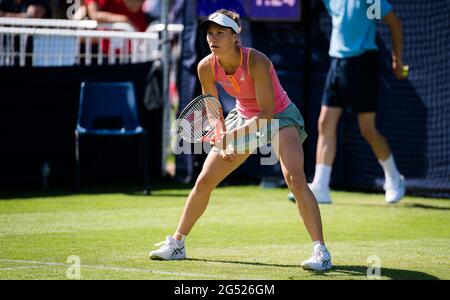 Eastbourne, Großbritannien. Juni 2021. Viktorija Golubic aus der Schweiz während ihres zweiten Spieles beim Viking International WTA 500 Tennisturnier 2021 am 23. Juni 2021 im Devonshire Park Tennis in Eastbourne, England - Foto Rob Prange/Spanien DPPI/DPPI/LiveMedia Kredit: Unabhängige Fotoagentur/Alamy Live News Stockfoto