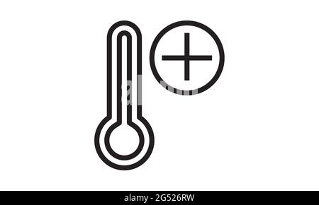 Thermometer-Symbol auf weißem Vektorbild Stock Vektor