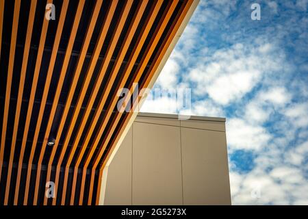 Geometrisch ansprechende Formen in der Architektur Stockfoto