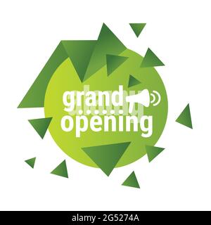 grand Opening Sticker Coronavirus Quarantäne ist über Werbekampagne Konzept Stock Vektor