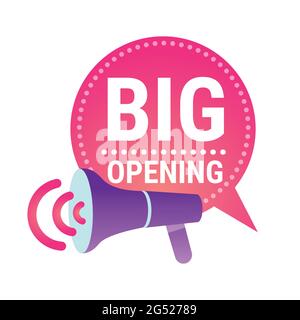 Große Öffnung Aufkleber Coronavirus Quarantäne ist über Werbekampagne Konzept Stock Vektor