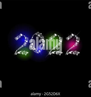 Schneemengen 2022. Frohe Weihnachten. Vektorgrafik Stock Vektor