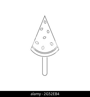 Wassermelone dünn flach Design auf dem weißen Stock Vektor