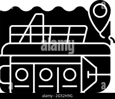 Atlantis U-Boote schwarzes Glyphen-Symbol Stock Vektor