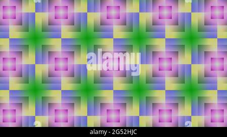 Moderner quadratischer Musterhintergrund - mehrfarbige Mosaikstruktur - 3D Illustration Stockfoto