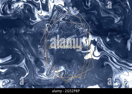 Tinte Marmor dunkelblau Vektor Textur. Flüssige abstrakte Oberfläche für Mockup Design und Hintergrund. Künstlerische Ebru Malvorlage. Stock Vektor
