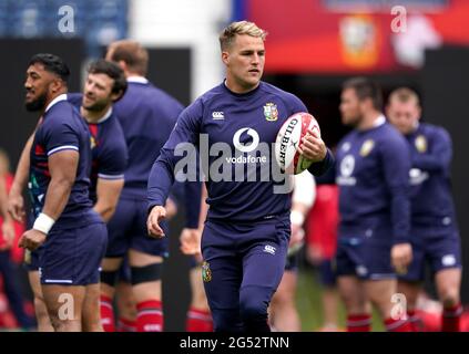 Duhan van der Merwe von britischen und irischen Löwen während der Trainingseinheit im BT Murrayfield Stadium, Edinburgh. Bilddatum: Freitag, 25. Juni 2021. Stockfoto