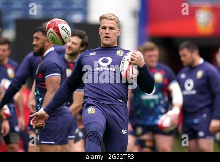 Duhan van der Merwe von britischen und irischen Löwen während der Trainingseinheit im BT Murrayfield Stadium, Edinburgh. Bilddatum: Freitag, 25. Juni 2021. Stockfoto