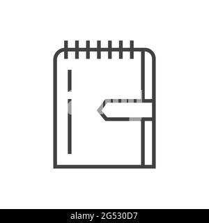 Bookmark-Tag, Label-Symbolvektor in Umrissform. Lesezeichen-Zeilensymbol für Referenz, Papier, Dokumente. Zeichen von Kapitel, Notiz, Absatz, Notizbuch. E- Stock Vektor