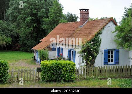 FRANKREICH, SOMME (80) COTE D'OPALE, TYPISCHES HAUS DER PICARDIE-REGION Stockfoto