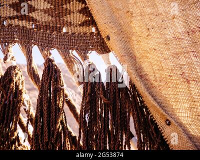 Traditionelle Jute Dekoration am Eingang in Ägypten Stockfoto