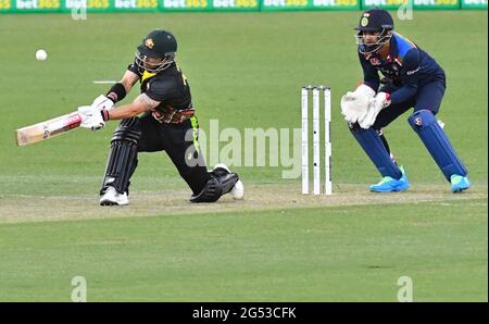 Indien übergab Australien nach seinem Sieg im T20-Spiel in Sydney, Australien, auf den zweiten Platz in der T20-Rangliste.Featuring: Matthew Wade wo: Sydney, Australien Wann: 06 Dec 2020 Credit: WENN.com Stockfoto