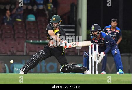 Indien übergab Australien nach seinem Sieg im T20-Spiel in Sydney, Australien, auf den zweiten Platz in der T20-Rangliste.Featuring: Glenn Maxwell wo: Sydney, Australien Wann: 06 Dec 2020 Credit: WENN.com Stockfoto