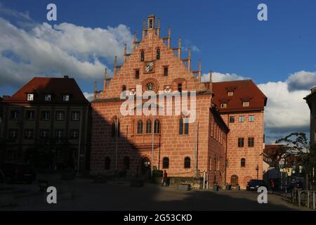 historisches Rathaus in Sulzbach Rosenberg, Amberg, Oberpfalz, Bayern! Stockfoto