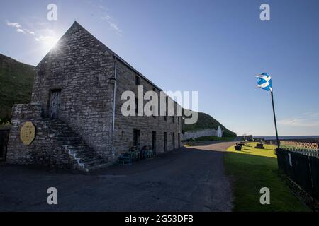 Helmsdale Harbour in den schottischen Highlands, Großbritannien Stockfoto