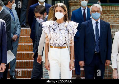 Madrid, Spanien. Juni 2021. **KEIN SPANIEN** Königin Letizia von Spanien nimmt am 25. Juli 2021, 25. Juni 2021, an einem Treffen mit dem Studentenwohnheim-Vorstand in Madrid, Spanien, Teil. Kredit: Jimmy Olsen/Media Punch/Alamy Live Nachrichten Stockfoto