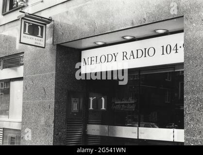 Headquarters of Melody Radio in Brompton Road, London, England on June 27, 1991. Stockfoto