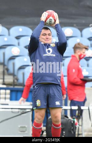 BT Murrayfield .Edinburgh.Schottland Großbritannien. 25. Juni-21 British & Irish Lions Training Session für Japan Match British and Irish Lions Jamie George während des Trainings im Bild. Kredit: eric mccowat/Alamy Live Nachrichten Stockfoto