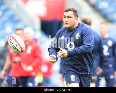 BT Murrayfield .Edinburgh.Schottland Großbritannien. 25. Juni-21 British & Irish Lions Training Session für Japan Match British and Irish Lions Jamie George während des Trainings im Bild. Kredit: eric mccowat/Alamy Live Nachrichten Stockfoto