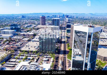 Luftaufnahme der Central Ave in Phoenix Arizona Stockfoto