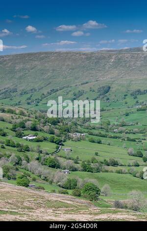 Blick von Deepdale Head auf Dentdale Stockfoto