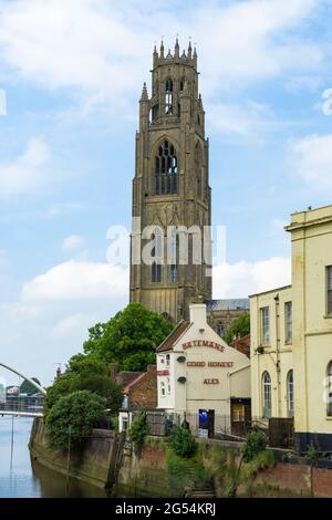 St Botolphs Church von der Stadtbrücke Boston Lincolnshire 2021 Stockfoto