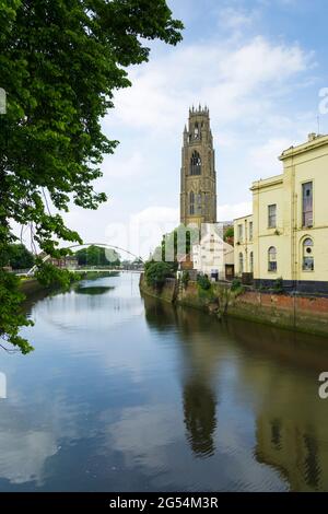 St Botolphs Church von der Stadtbrücke Boston Lincolnshire 2021 Stockfoto