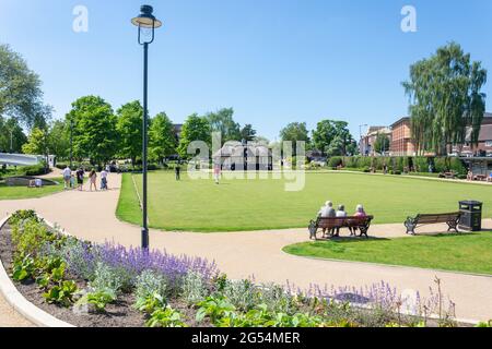 Bowling Green, Victoria Park, Tenterbanks, Stafford, Staffordshire, England, Vereinigtes Königreich Stockfoto