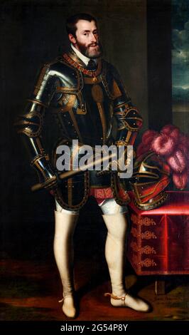 Kaiser Karl V. (1500-1558) von Juan Pantoja de la Cruz, Öl auf Leinwand, 1605 Stockfoto