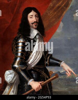 Louis XIII Porträt von König Ludwig XIII. Von Frankreich (1601-1643) durch die Werkstatt von Philippe de Champaigne (1602-1674), Öl auf Leinwand, 17. Jahrhundert Stockfoto